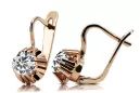 Earrings Vintage craft Zircon Original Vintage 14K Rose Gold vec027r